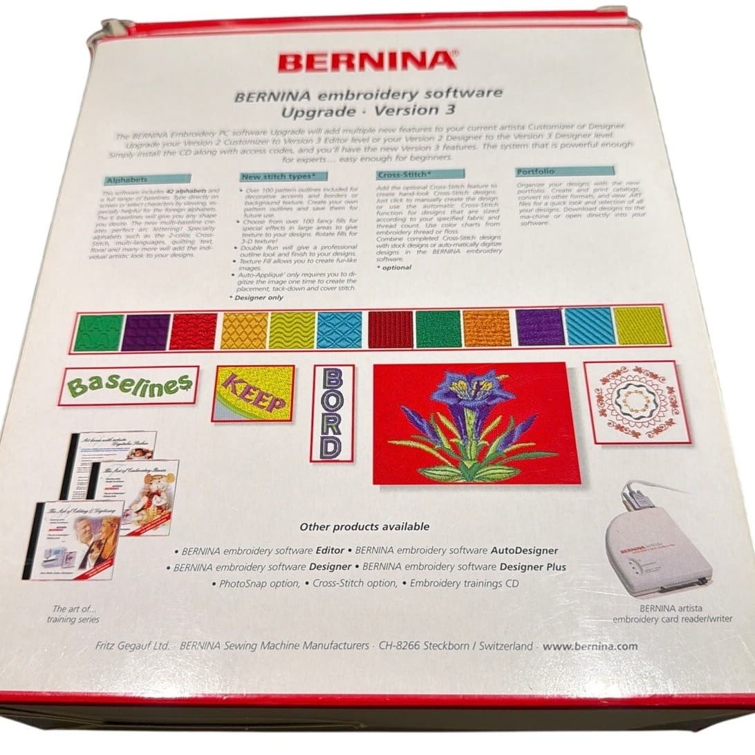 Vintage Bernina Artista Embroidery Software Bundle Card Writer Dongles Manuals - Thumbnail 3