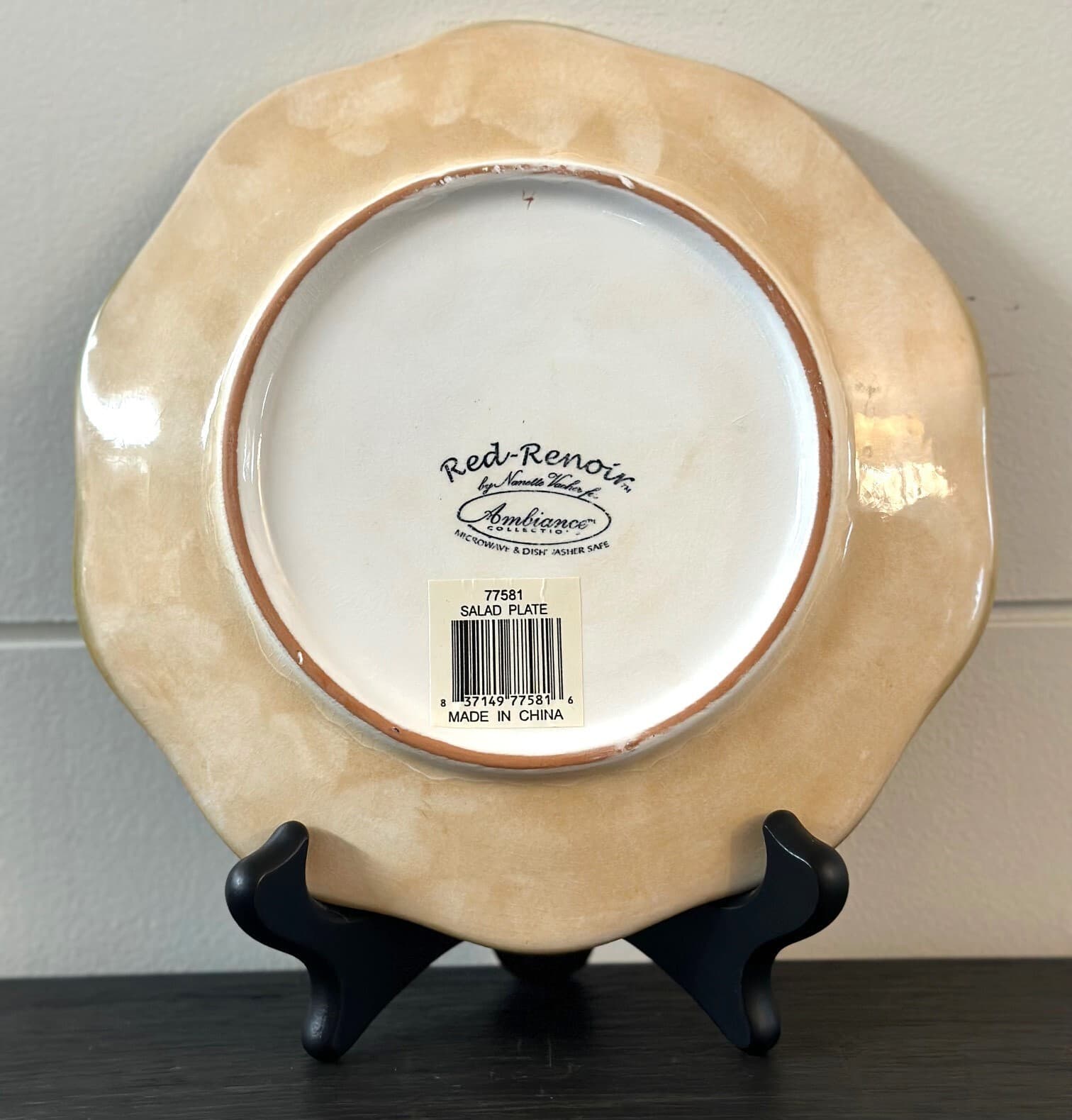 Nanette Vacher Red Renoir by Ambiance Poppy 3-Piece Place Setting-Rare Find! - Thumbnail 5