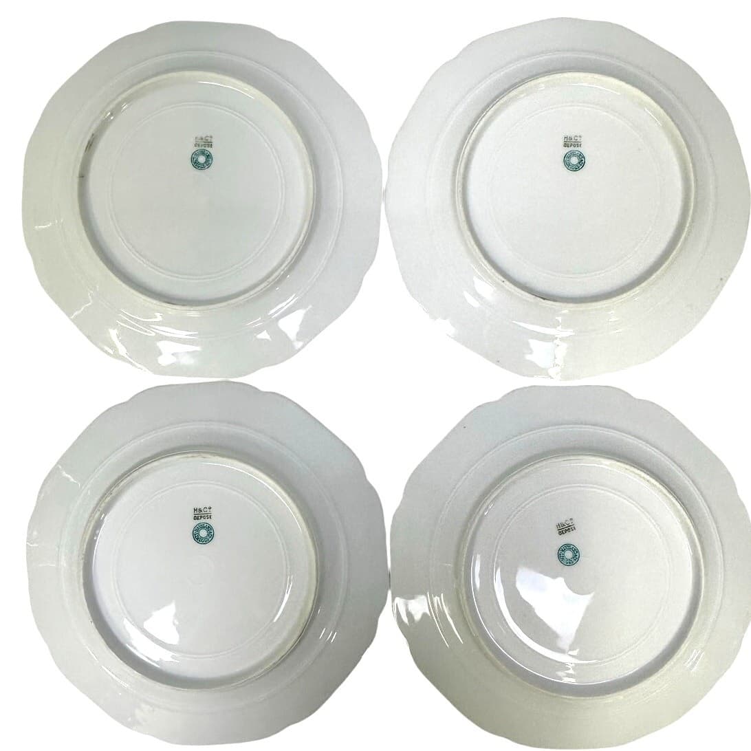 Antique 1910-1920 Haviland & Co. Limoges 'Amber Rose' Octagonal Plates-5 Pieces - Thumbnail 6