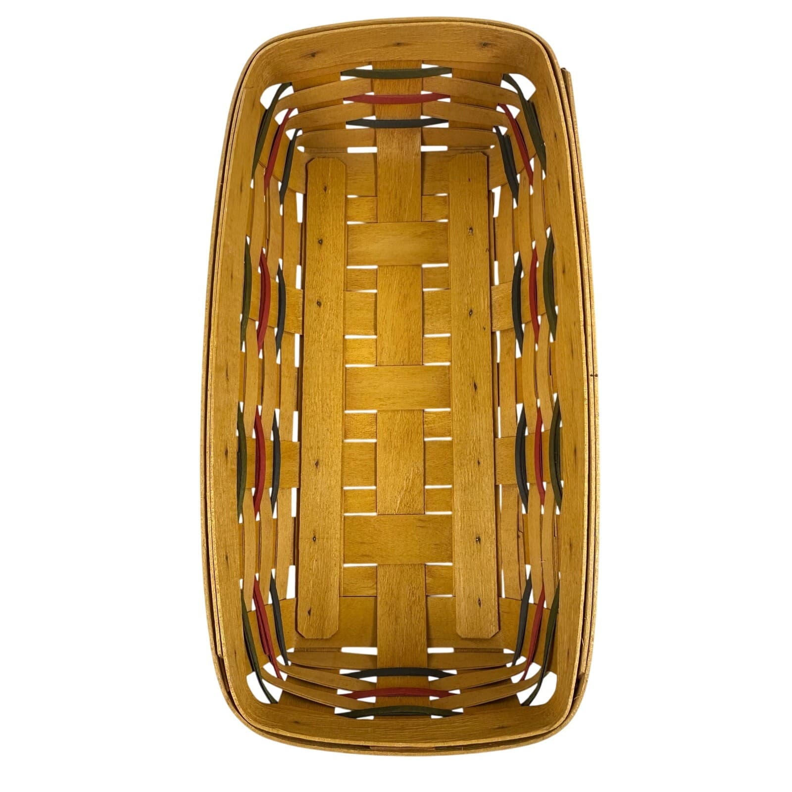 Longaberger 1998 Cracker Basket Signed Handwoven USA Basket Farmhouse Decor - Thumbnail 5