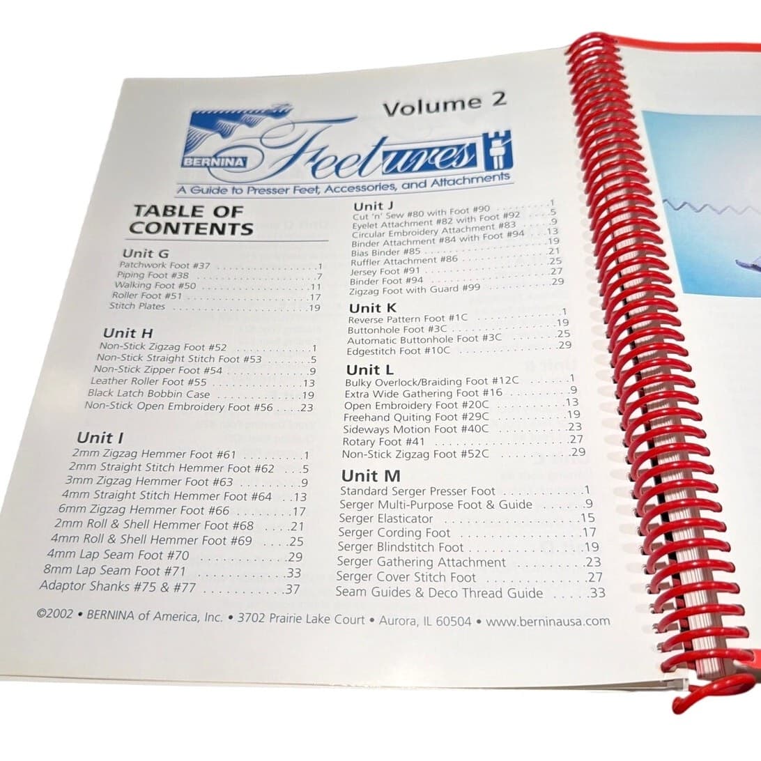 Bernina 'Feetures' Volume 1 Sewing Presser Feet Attachment Guide Manual Book - Thumbnail 3