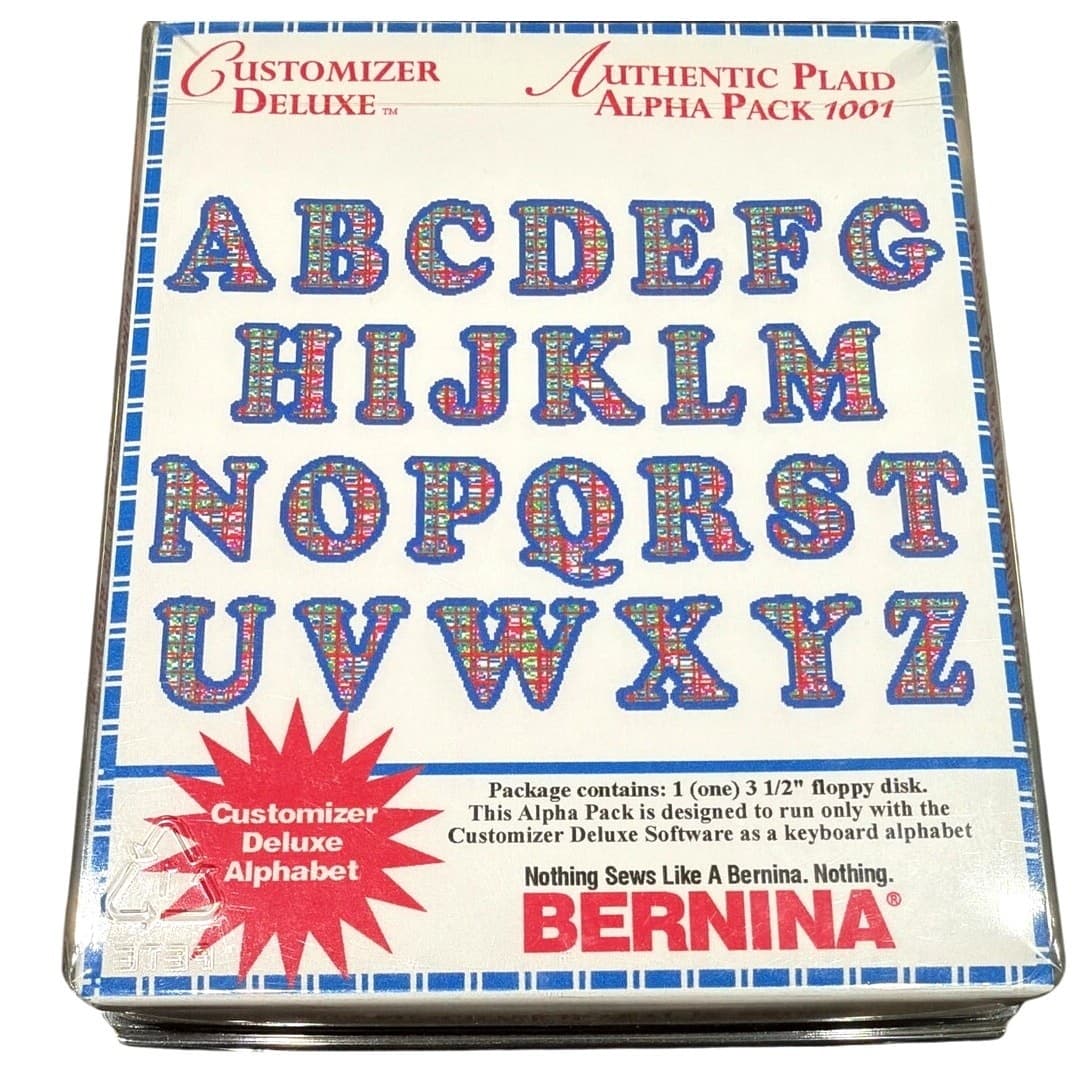 Vintage Bernina Customizer Deluxe Authentic Plaid Alpha Pack 1001 Embroidery - Thumbnail 3