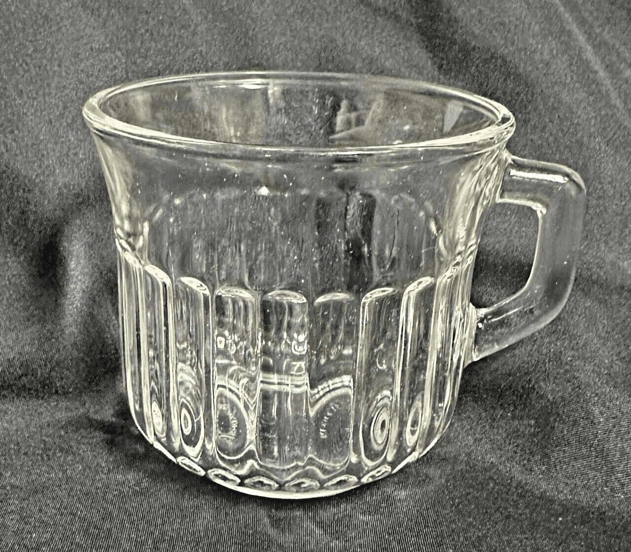 Fortecrisa Mexico Clear Glass Cups and Saucers-Set of 8-A Rare Find! - Thumbnail 3
