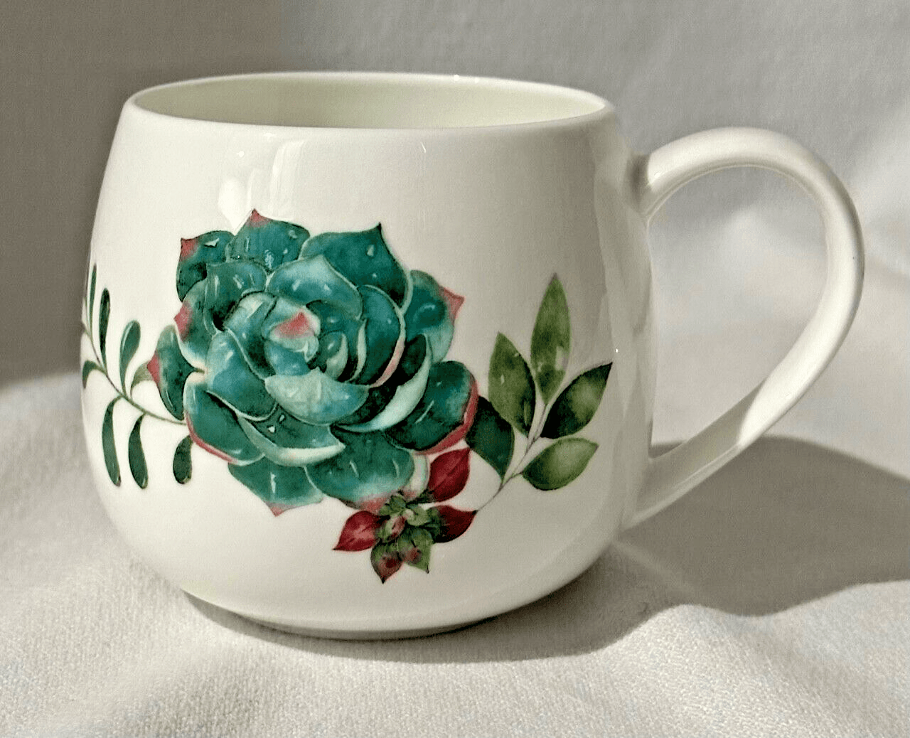 Glen Mia Green Rose Coffee Tea Cup Mug