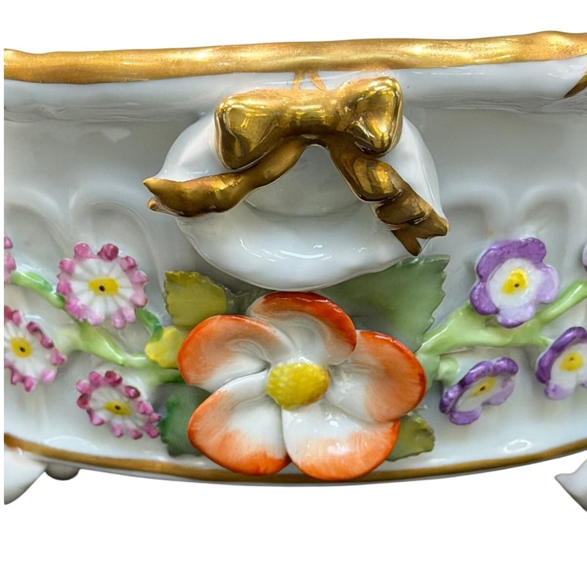 Von Schierholz Germany c. 1930–1945 Porcelain 4 Cherubs Handmalerei Centerpiece - Thumbnail 8