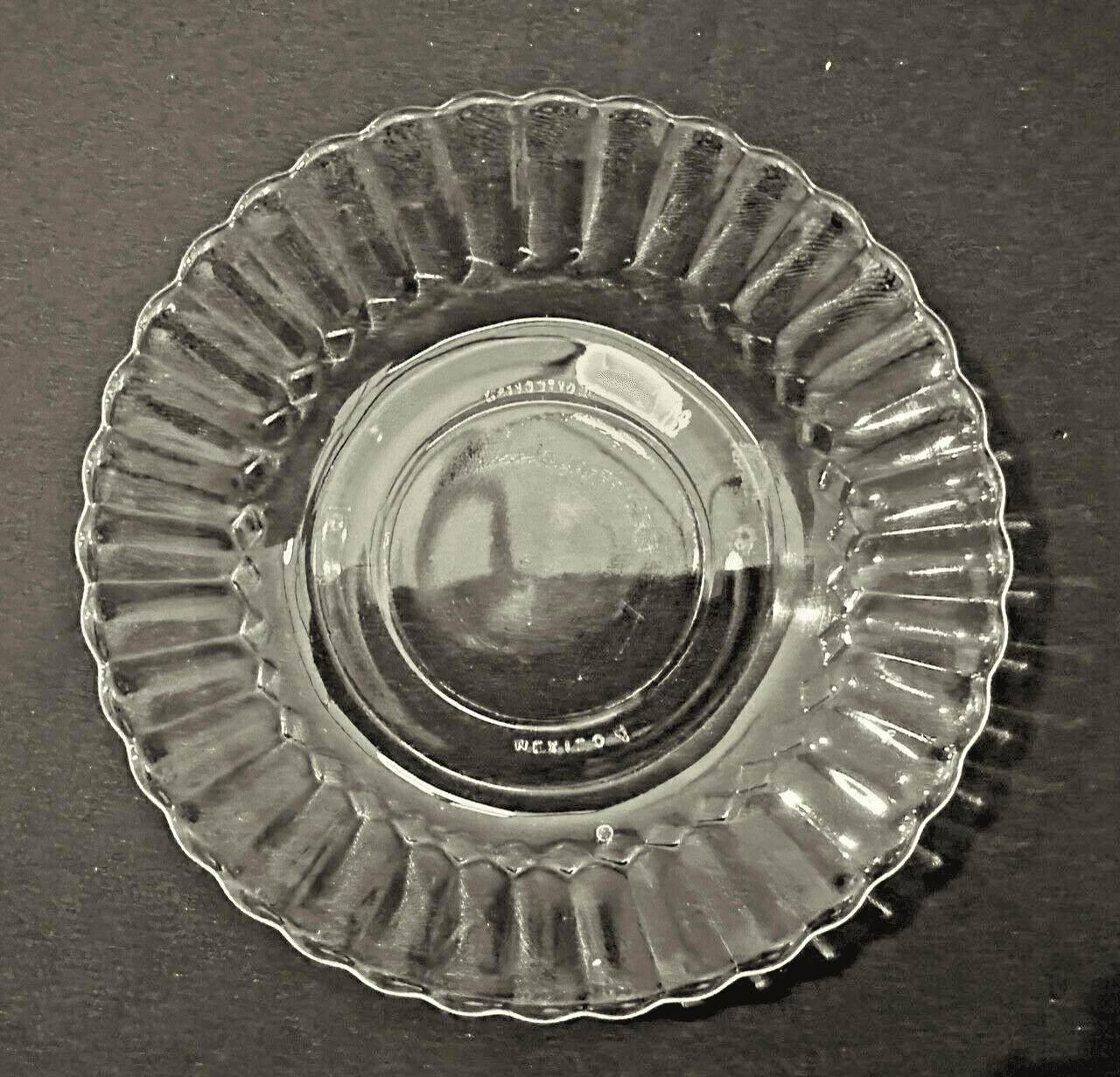 Fortecrisa Mexico Clear Glass Cups and Saucers-Set of 8-A Rare Find! - Thumbnail 5
