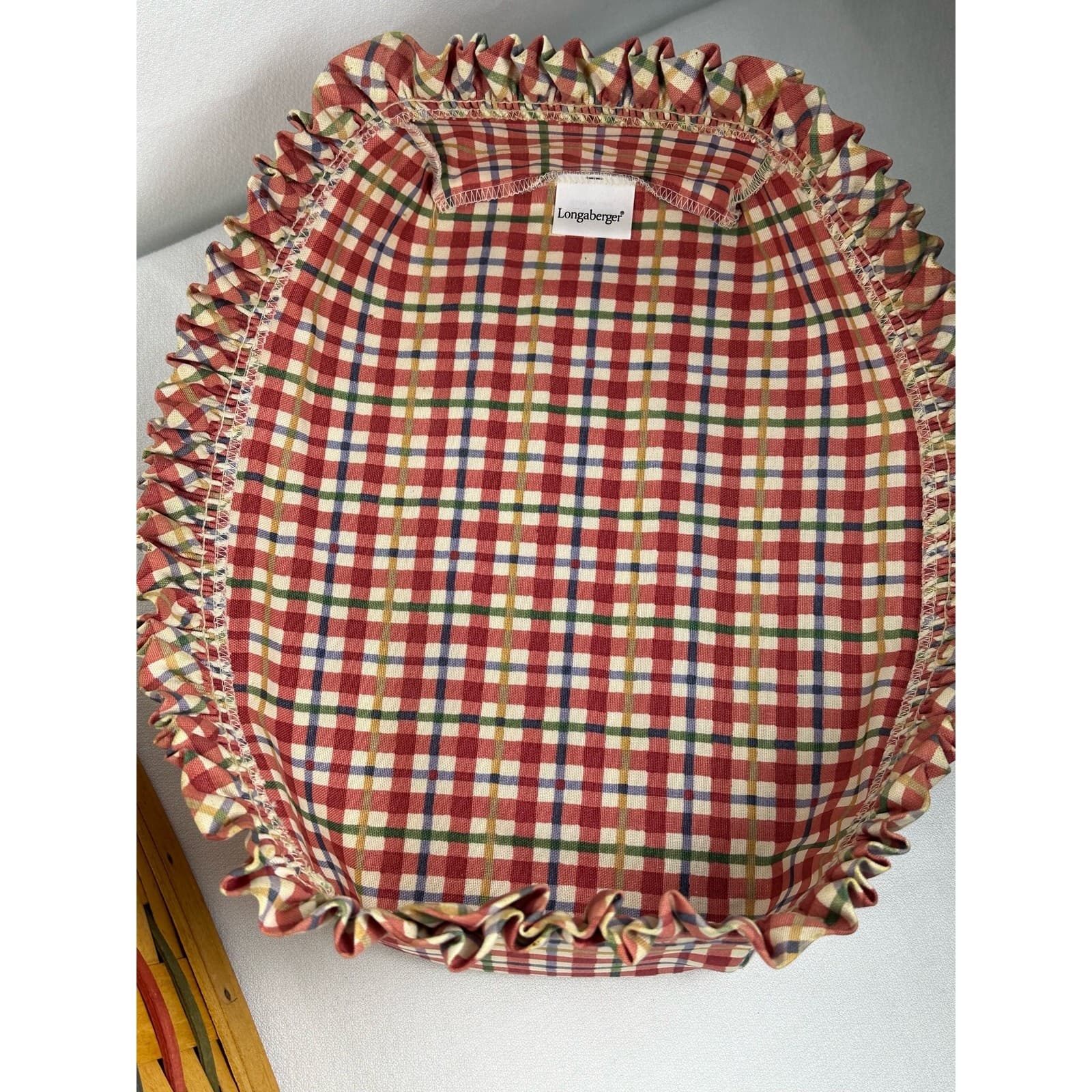 Longaberger 1998 Cracker Basket Signed Handwoven USA Basket Farmhouse Decor - Thumbnail 11