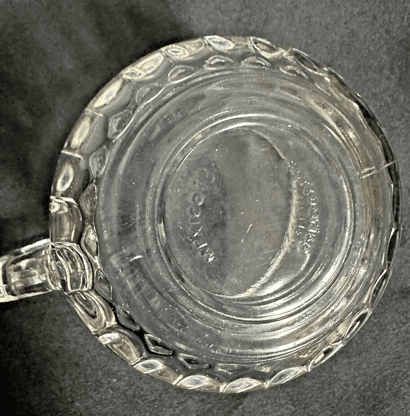 Fortecrisa Mexico Clear Glass Cups and Saucers-Set of 8-A Rare Find! - Thumbnail 4