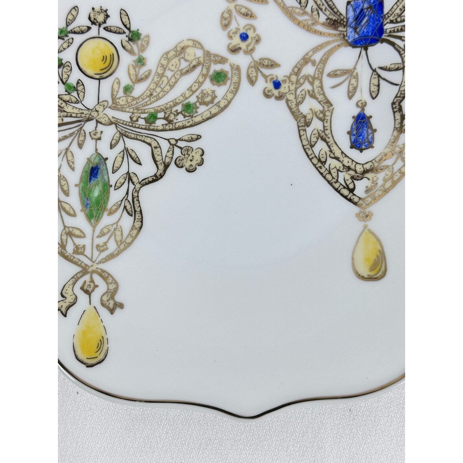 R0SANNA LES BIJOAX 8” Luncheon Desert Plate Jewelry Design Excellent Condition - Thumbnail 5