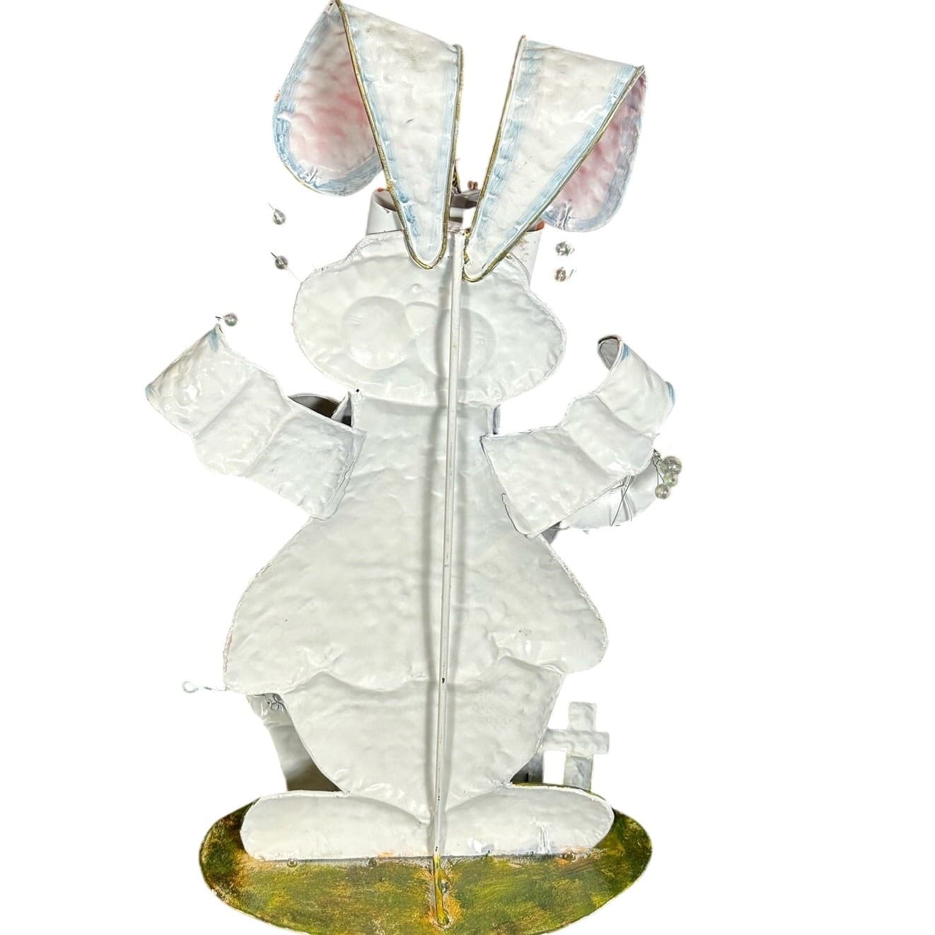 Whimsical Easter Bunny Metal Sculpture Display Easter Egg Garland-22-Inches Tall - Thumbnail 6