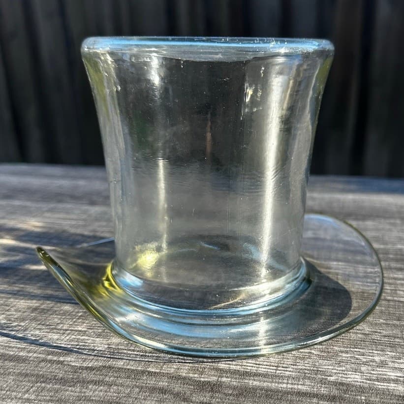 Blenko Unique Vintage 1980's #8432S Top Hat 7" Clear Art Glass Vase - Thumbnail 6