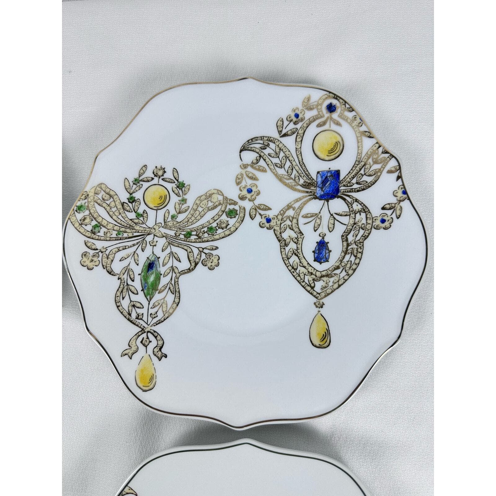 ROSANNA LES BIJOUX 8” Luncheon Desert Plates Jewelry Design Set of 4 - Thumbnail 3