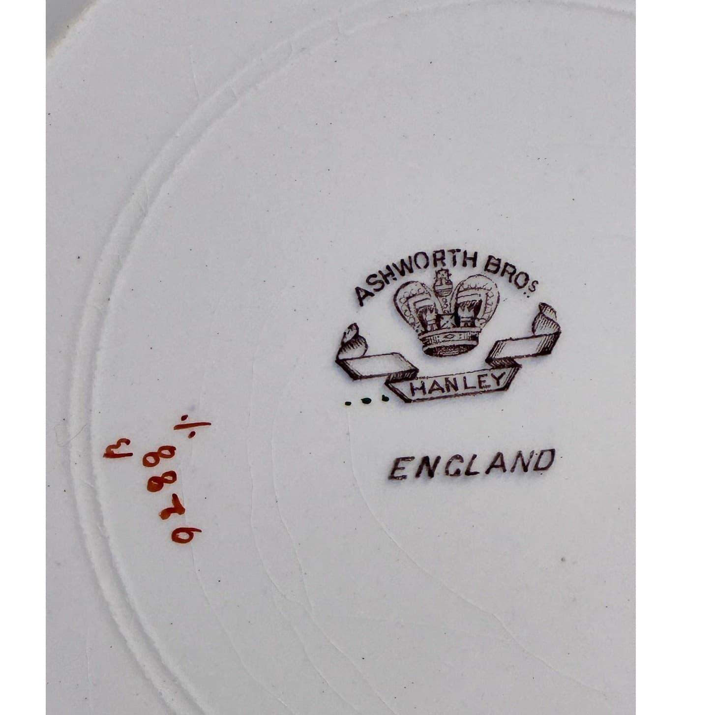 Antique 1900's Ashworth Brothers Hanley England 10.25" Floral Dinner Plate - Thumbnail 8