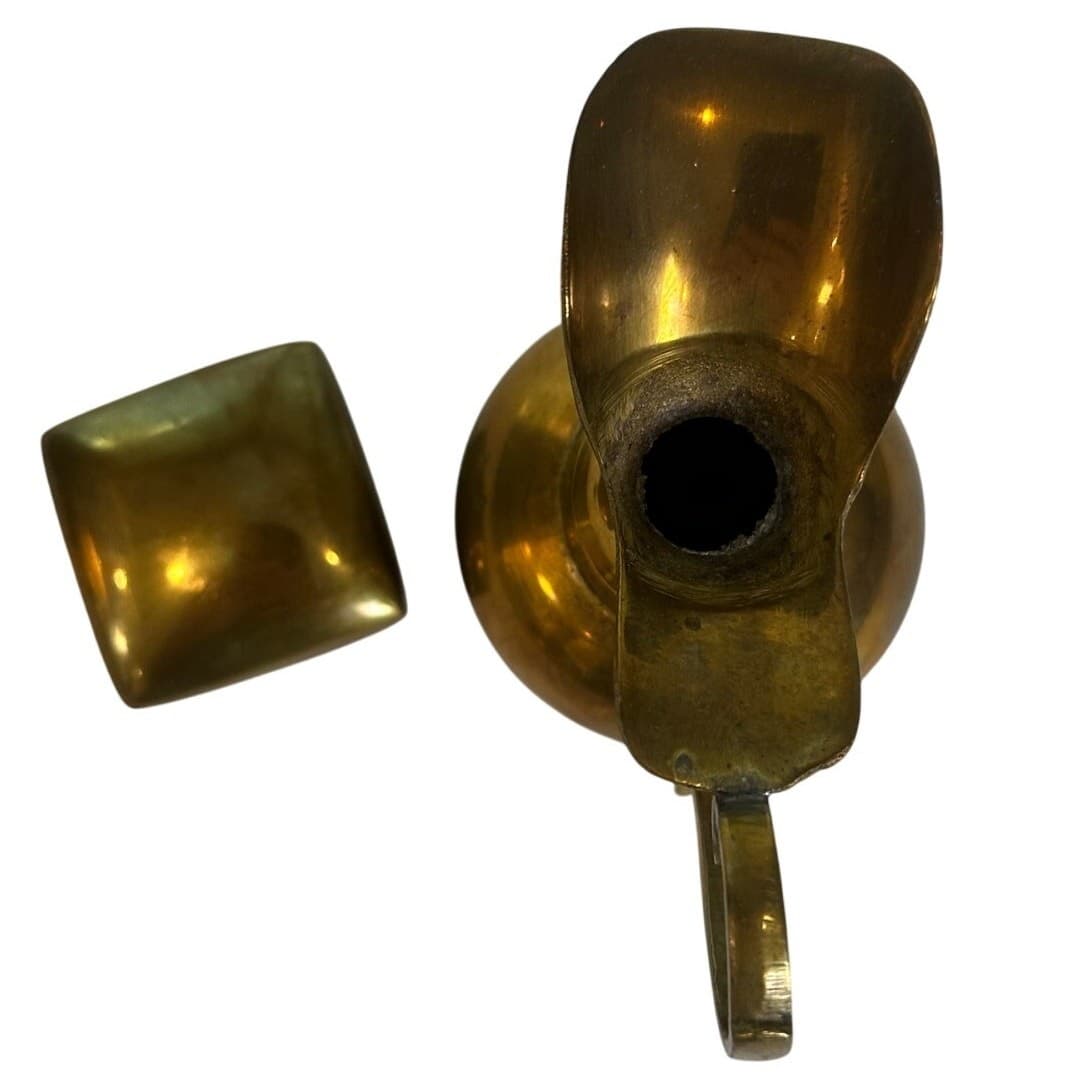 Miniature Brass Collectibles 4.5" Jug/Pitcher and 1.5" Square Trinket Box /Lid - Thumbnail 3