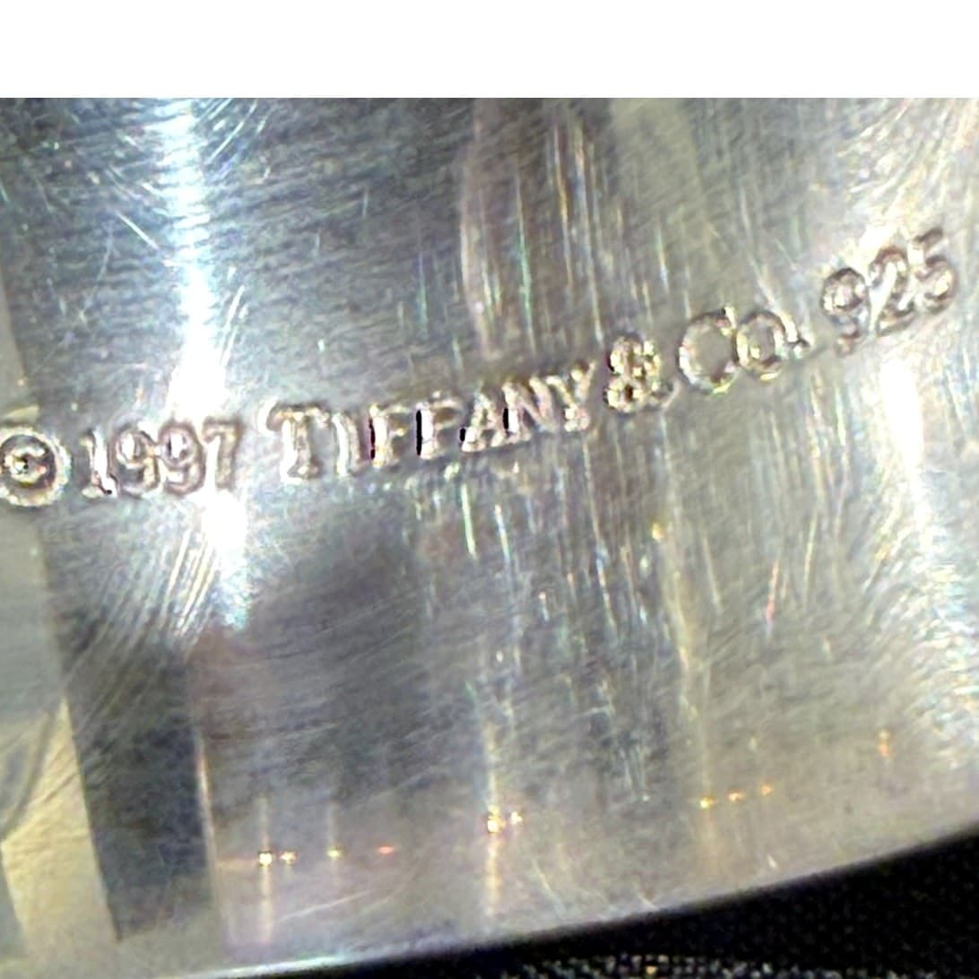 Tiffany & Co Notes 727 Fifth Ave NY 10022 Sterling Silver Wide Cuff Vintage 1997 - Thumbnail 2