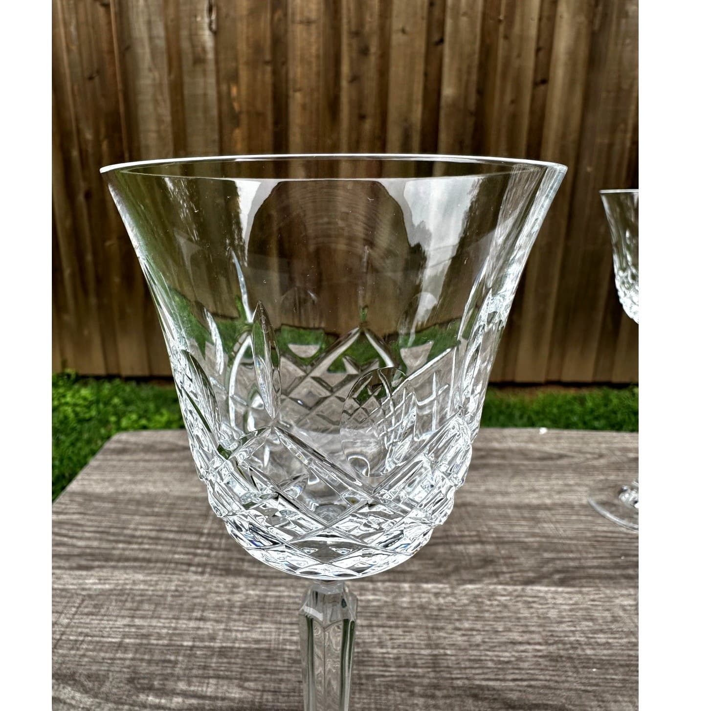 Mikasa Claridge Retired Lead Crystal Blown Glass Water Goblets-Stunning Set of 6 - Thumbnail 2