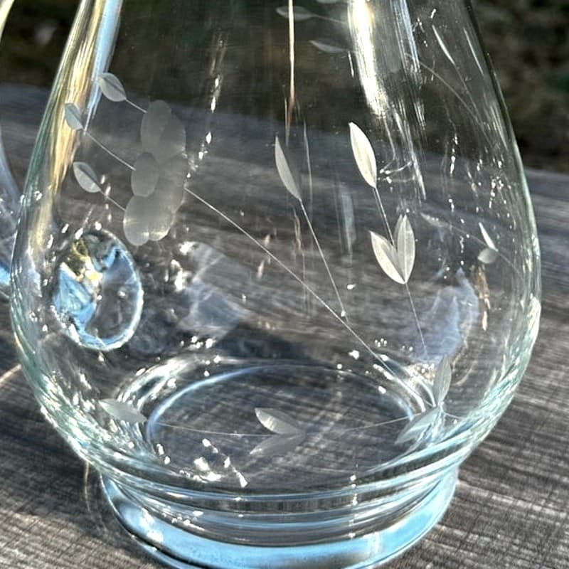 Princess House Heritage Tall 10" Crystal Etched #459 Pitcher 72 oz-Excellent - Thumbnail 4