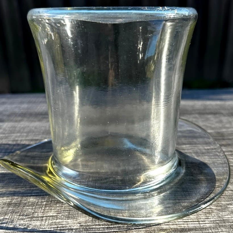 Blenko Unique Vintage 1980's #8432S Top Hat 7" Clear Art Glass Vase - Thumbnail 8