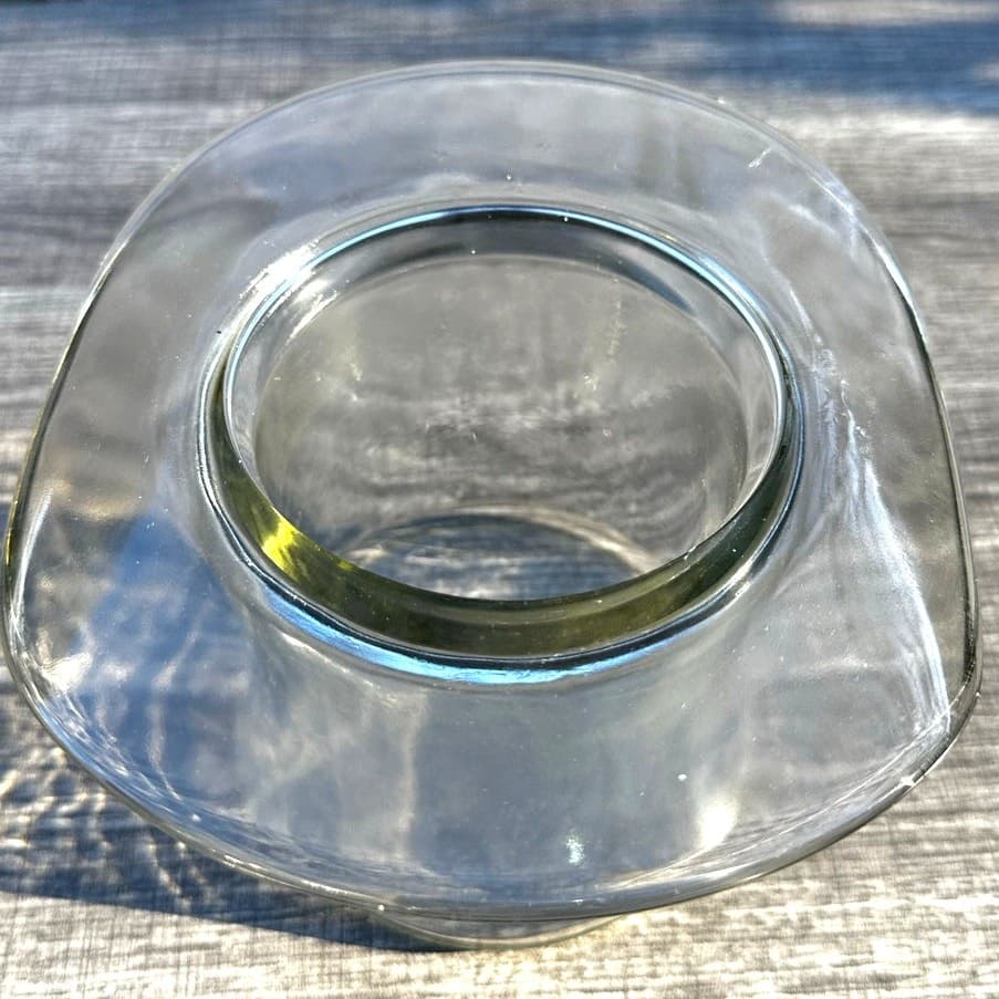 Blenko Unique Vintage 1980's #8432S Top Hat 7" Clear Art Glass Vase - Thumbnail 3