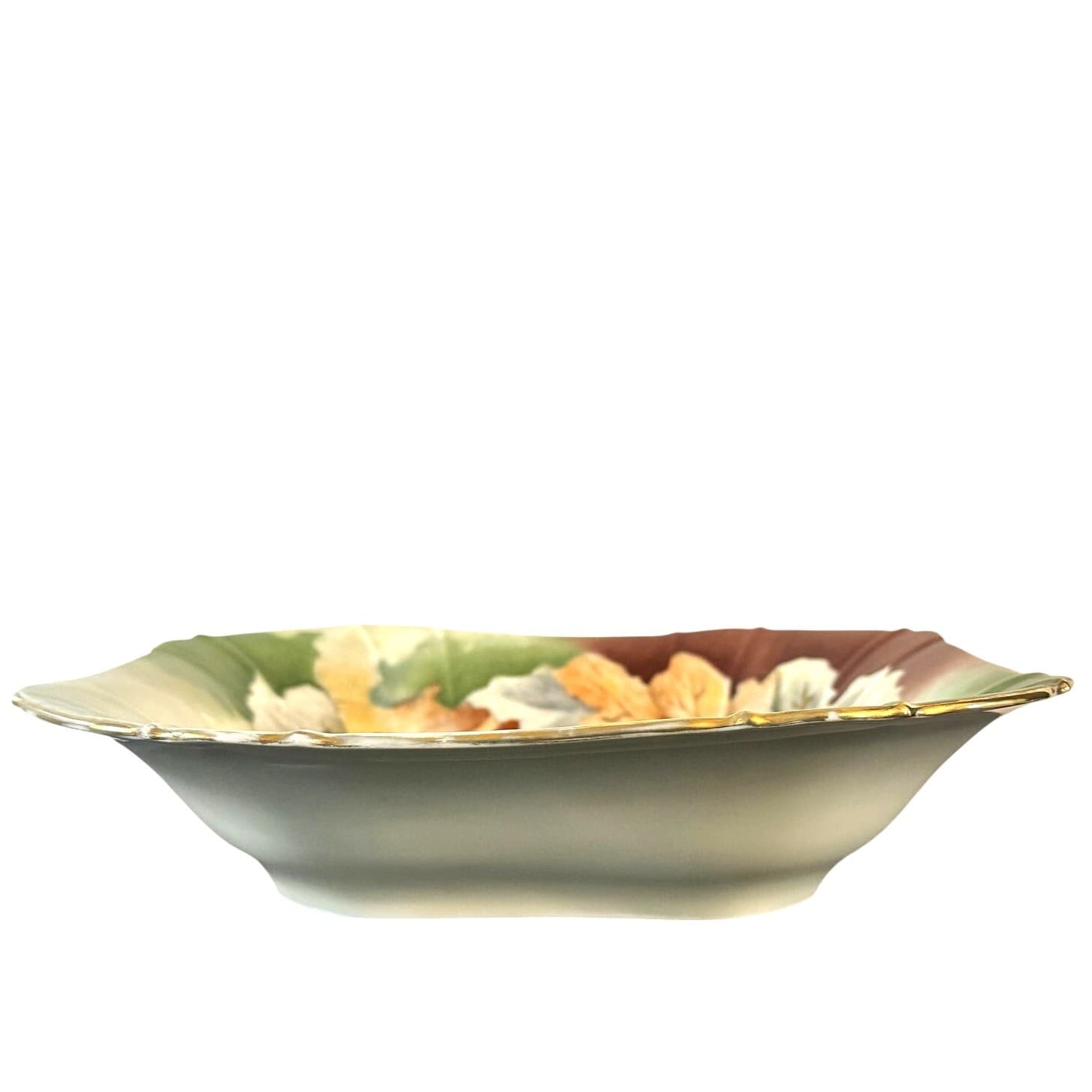 Rare 'Pfeiffer und Lowenstein' Antique Square Porcelain Bowl Signed Grape Design - Thumbnail 2