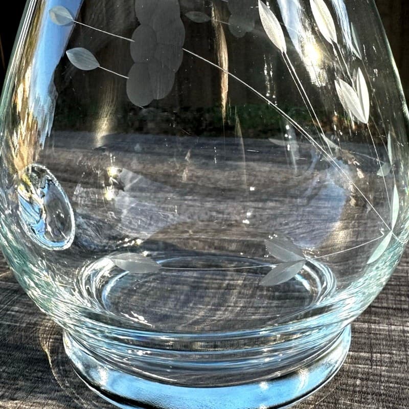 Princess House Heritage Tall 10" Crystal Etched #459 Pitcher 72 oz-Excellent - Thumbnail 6
