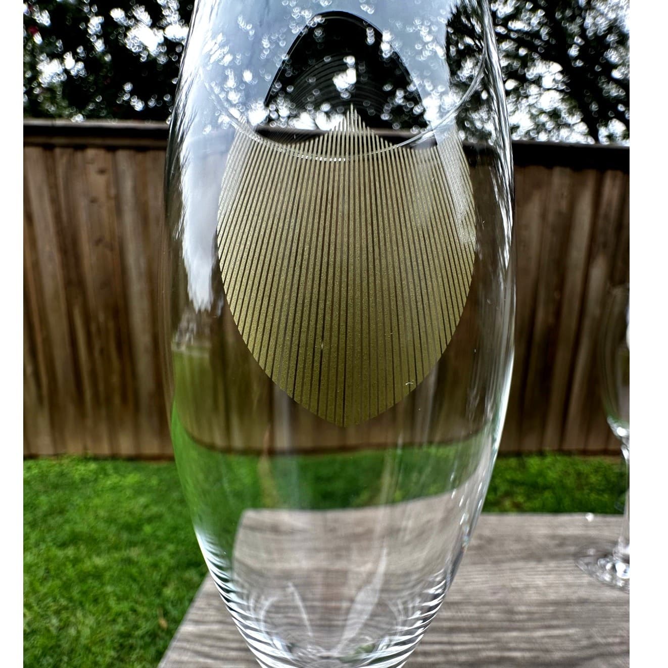 Dom Perignon Crystal 9 1/8" Champagne Flutes Signed Golden Shield on Bowl-Set 4 - Thumbnail 8