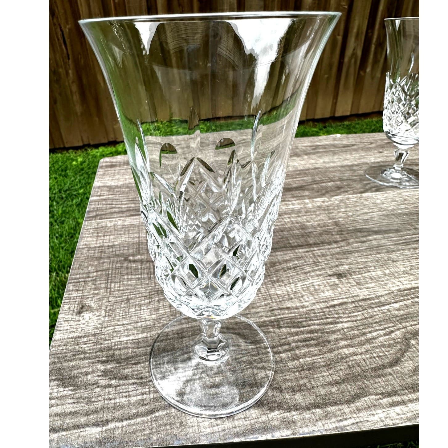 Mikasa Claridge Retired Lead Crystal Blown Glass Footed Iced Tea Glasses-Set 4 - Thumbnail 7