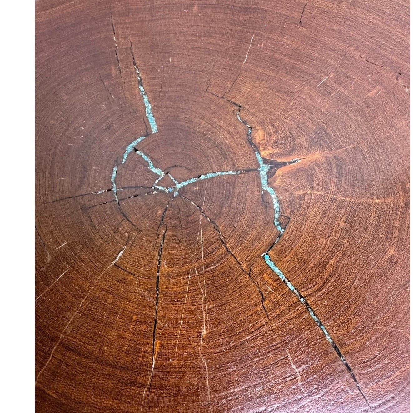 Mesquite Valley Woodcrafts 2016 Texas Mesquite w/Turquoise Inlay Lazy Susan - Thumbnail 3