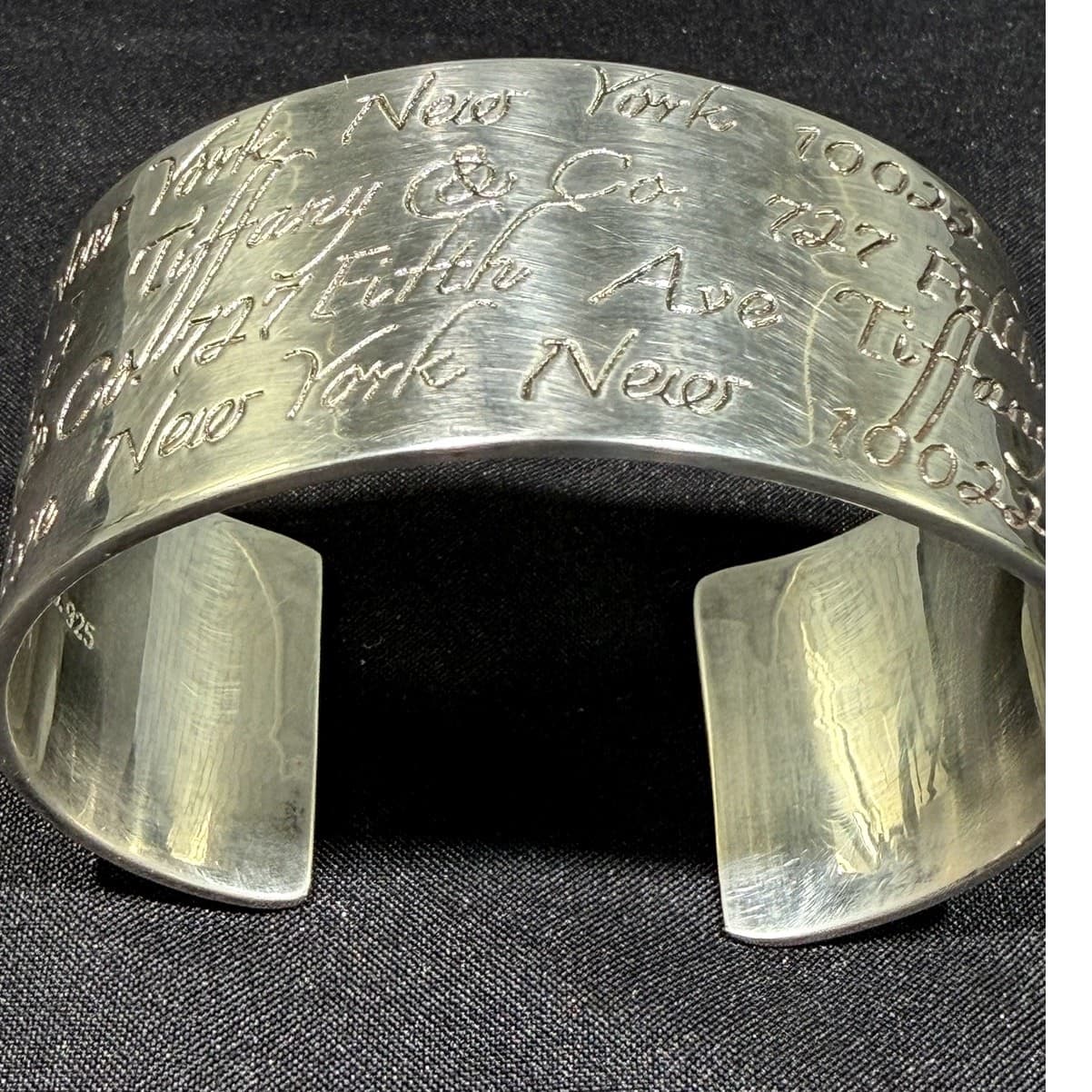Tiffany & Co Notes 727 Fifth Ave NY 10022 Sterling Silver Wide Cuff Vintage 1997 - Thumbnail 10