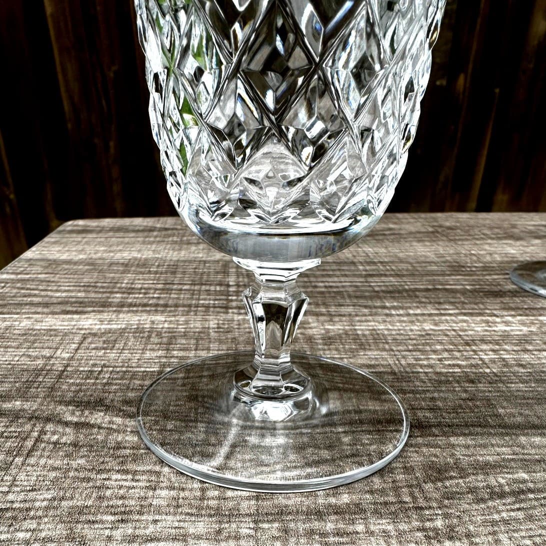 Mikasa Claridge Retired Lead Crystal Blown Glass Footed Iced Tea Glasses-Set 4 - Thumbnail 4