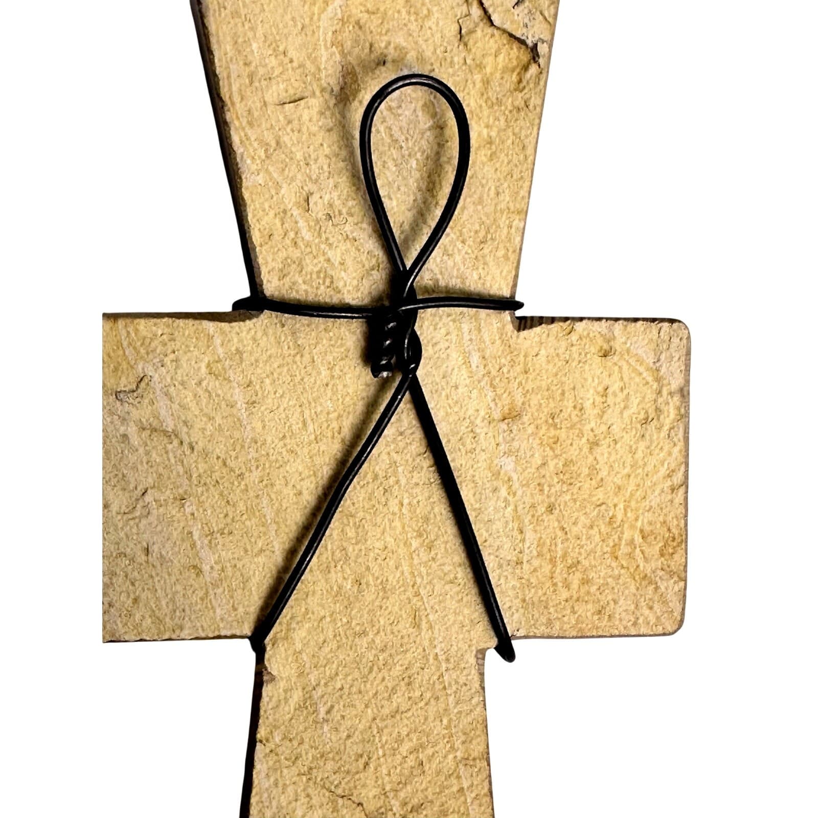 Carved Stone Contemporary Rustic Art Cross R. Rose Vintage 2010-Stunning Design - Thumbnail 6