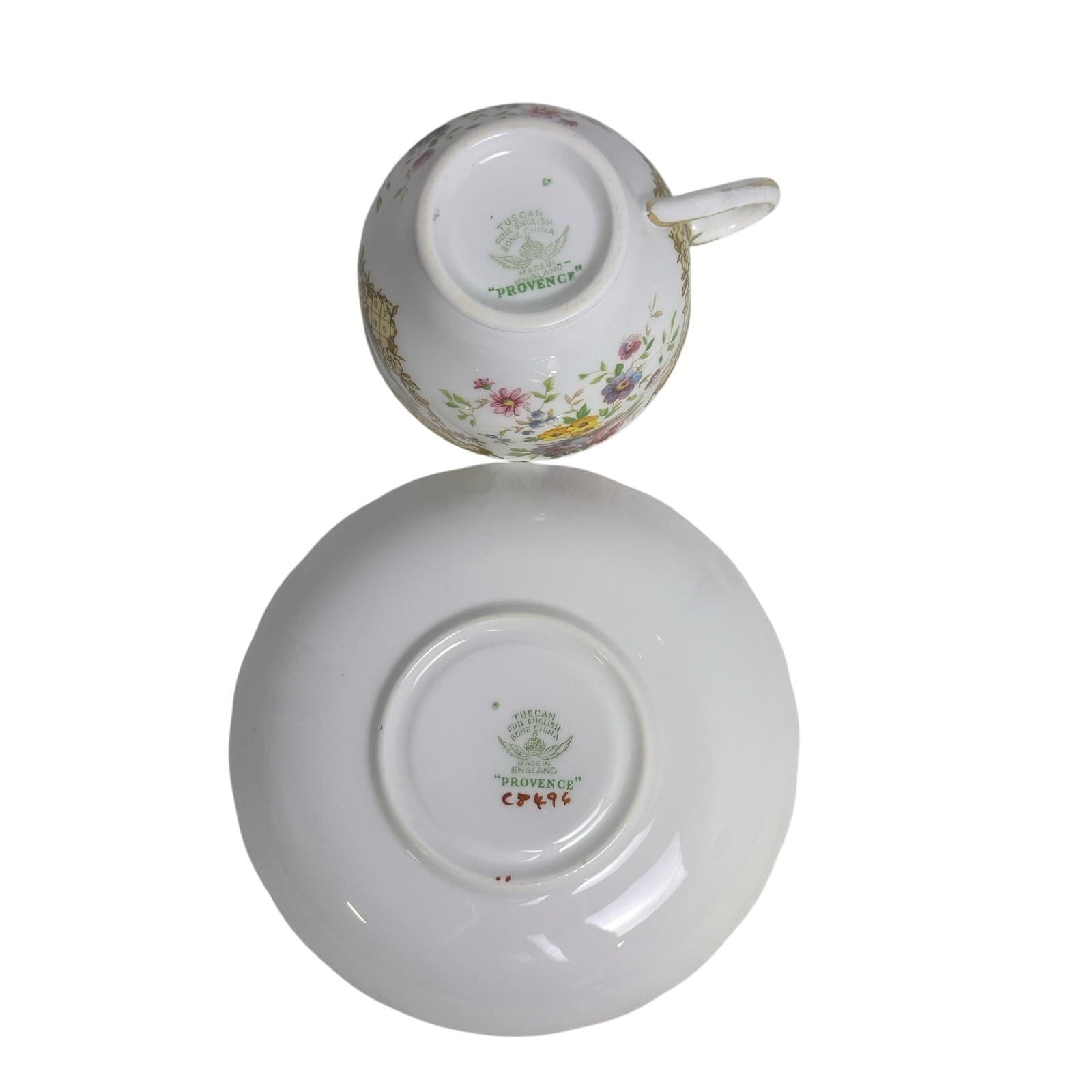 Tuscan-Royal Tuscan Retired Provence Hand Painted Bone China Teacup and Saucer - Thumbnail 7