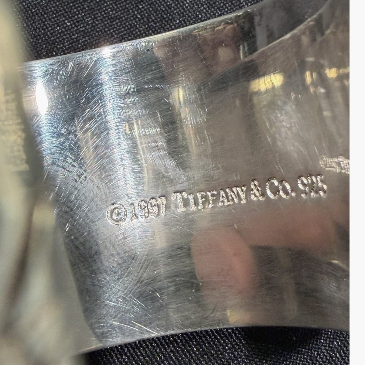 Tiffany & Co Notes 727 Fifth Ave NY 10022 Sterling Silver Wide Cuff Vintage 1997 - Thumbnail 11