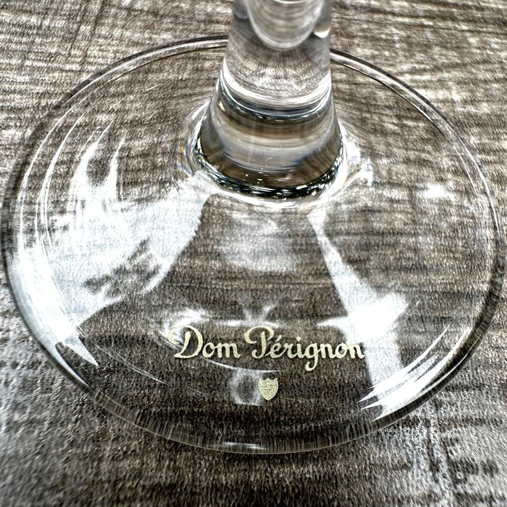 Dom Perignon Crystal 9 1/8" Champagne Flutes Signed Golden Shield on Bowl-Set 4 - Thumbnail 9