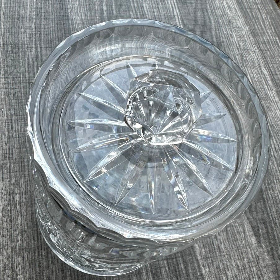 Lead Crystal MCM 7" Vintage Biscuit Barrel/Jar with Lid-Excellent-Stunning - Thumbnail 4
