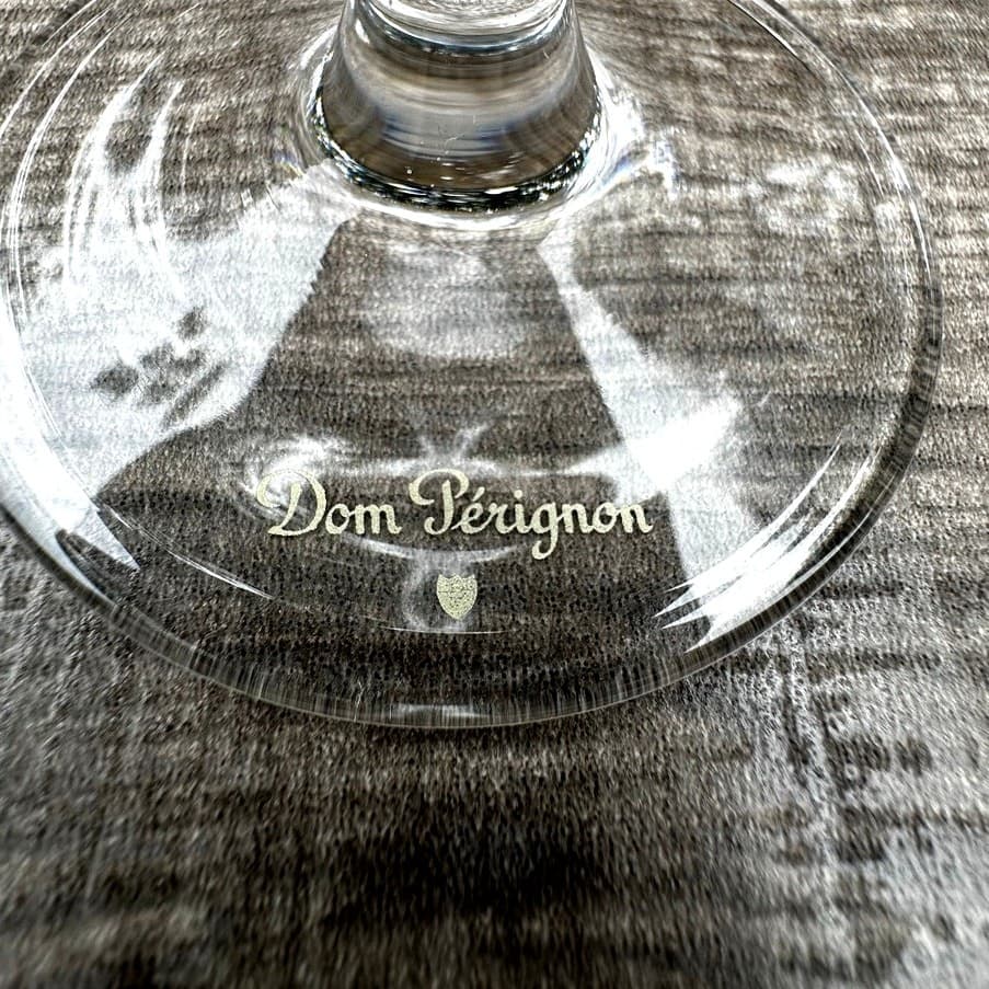 Dom Perignon Crystal 9 1/8" Champagne Flutes Signed Golden Shield on Bowl-Set 4 - Thumbnail 7