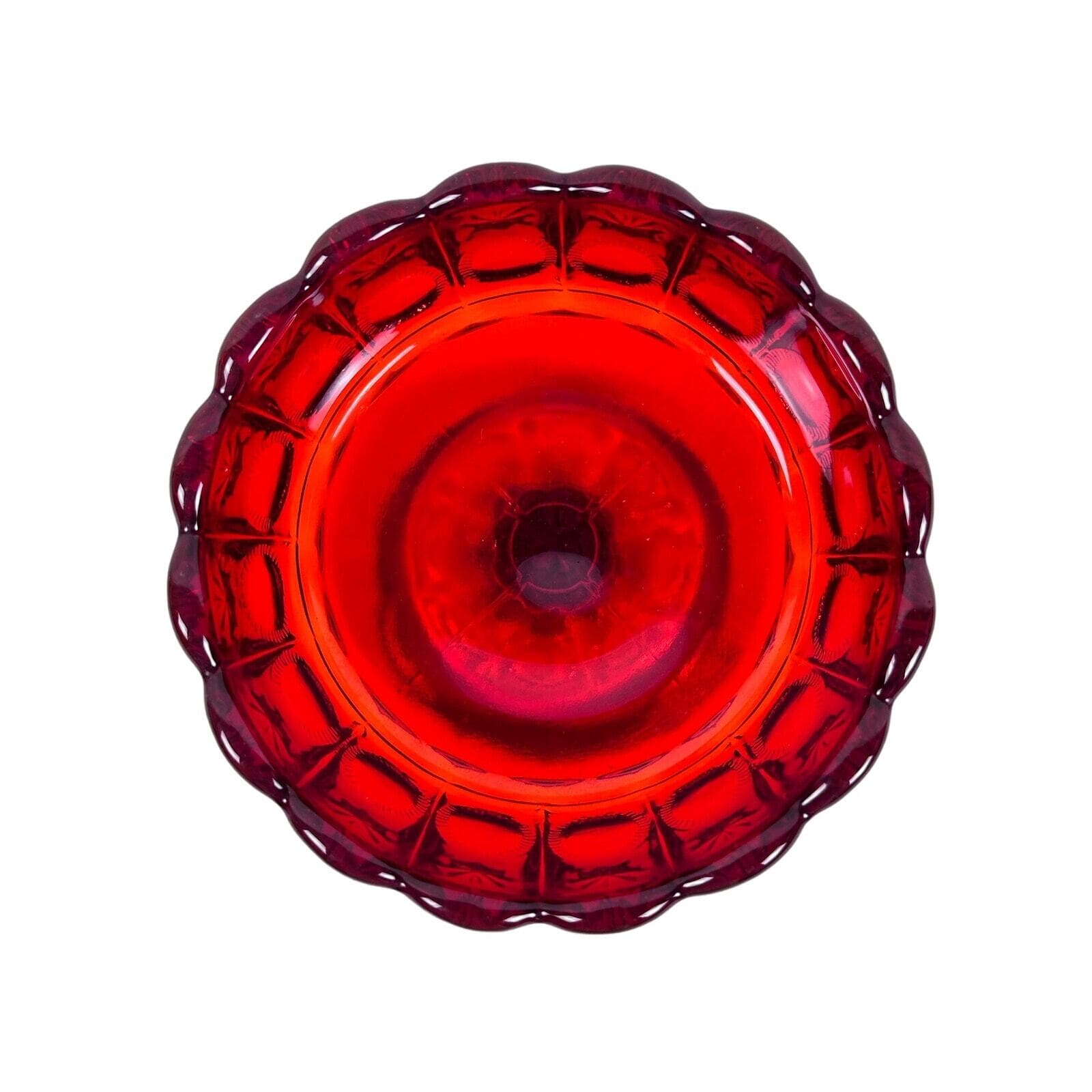 Priscilla LG Wright Glass 5” Ruby Red Compote Vintage Excellent Condition - Thumbnail 5
