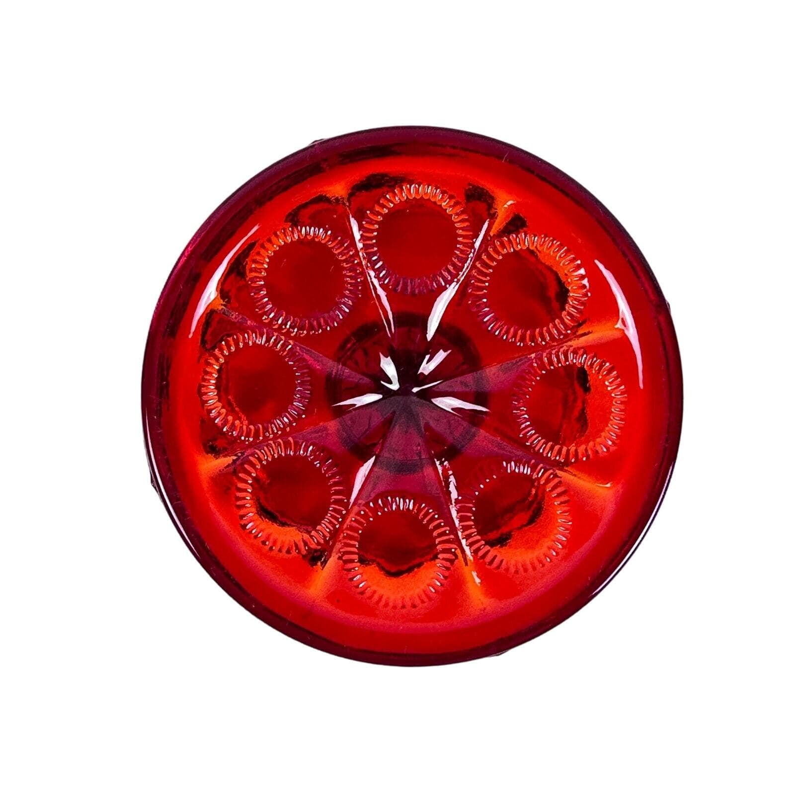 Priscilla LG Wright Glass 5” Ruby Red Compote Vintage Excellent Condition - Thumbnail 6