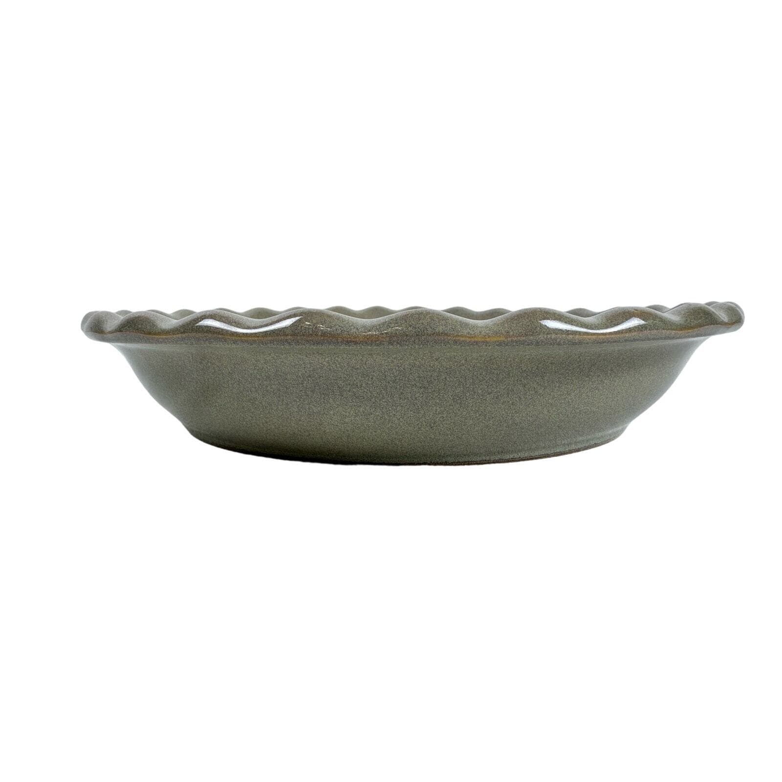 Stoneware Fruit Embossed 11-1/4” Deep Dish Fluted Edge Pie Plate EX - Thumbnail 2