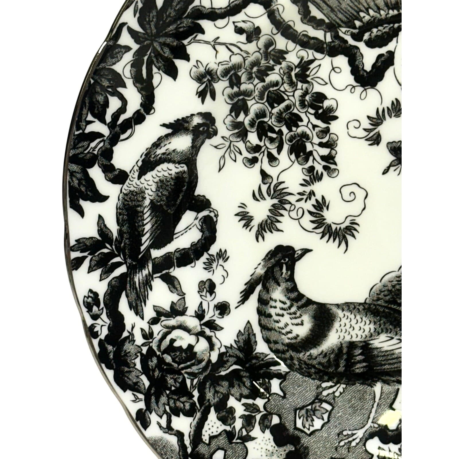 Royal Crown Derby England Retired 2001-2019 'Black Aves' Platinum Salad Plate - Thumbnail 6