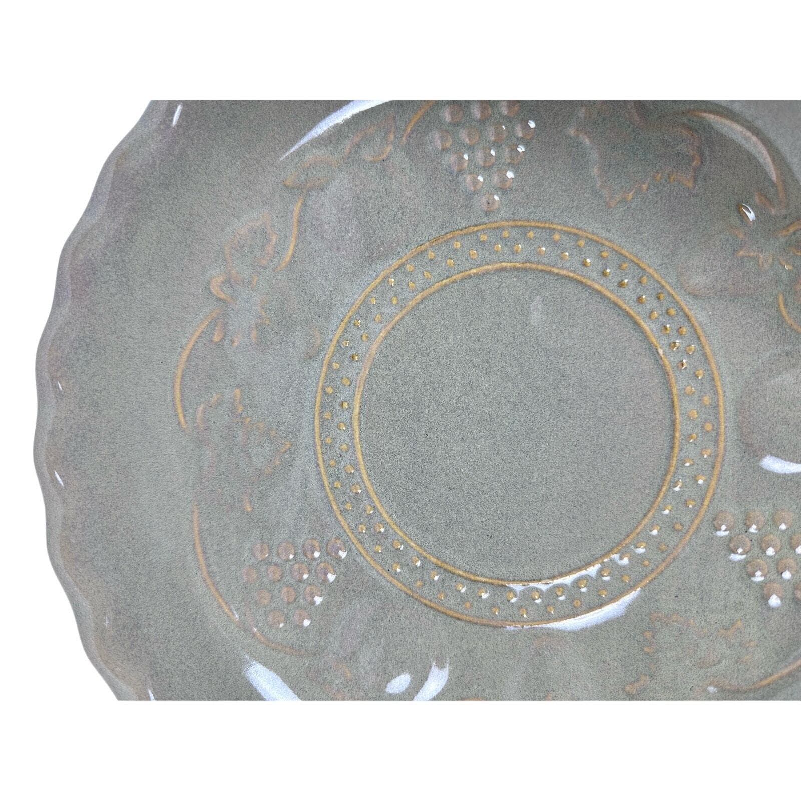 Stoneware Fruit Embossed 11-1/4” Deep Dish Fluted Edge Pie Plate EX - Thumbnail 4