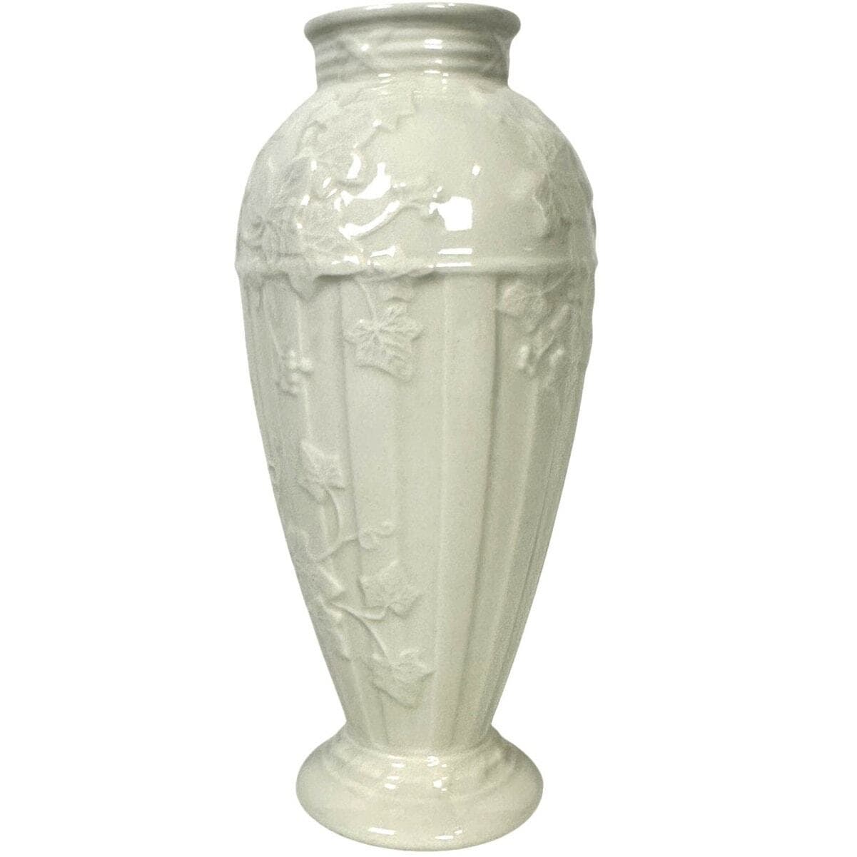 Wedgwood 1996 White Earthenware England Embossed Classic Garden 5" Vase-NEW!