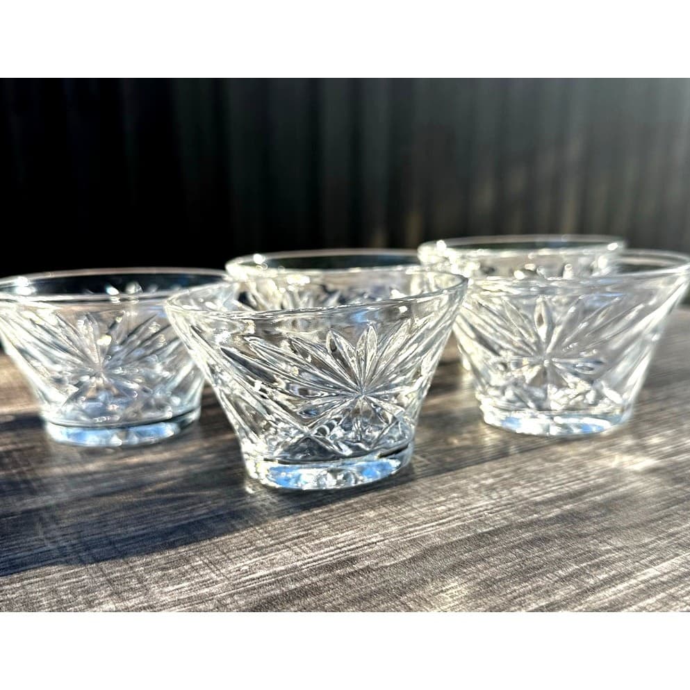 Anchor Hocking Prescut Vintage Clear Small Dessert/Custard Cup-Set of 5 - Thumbnail 5