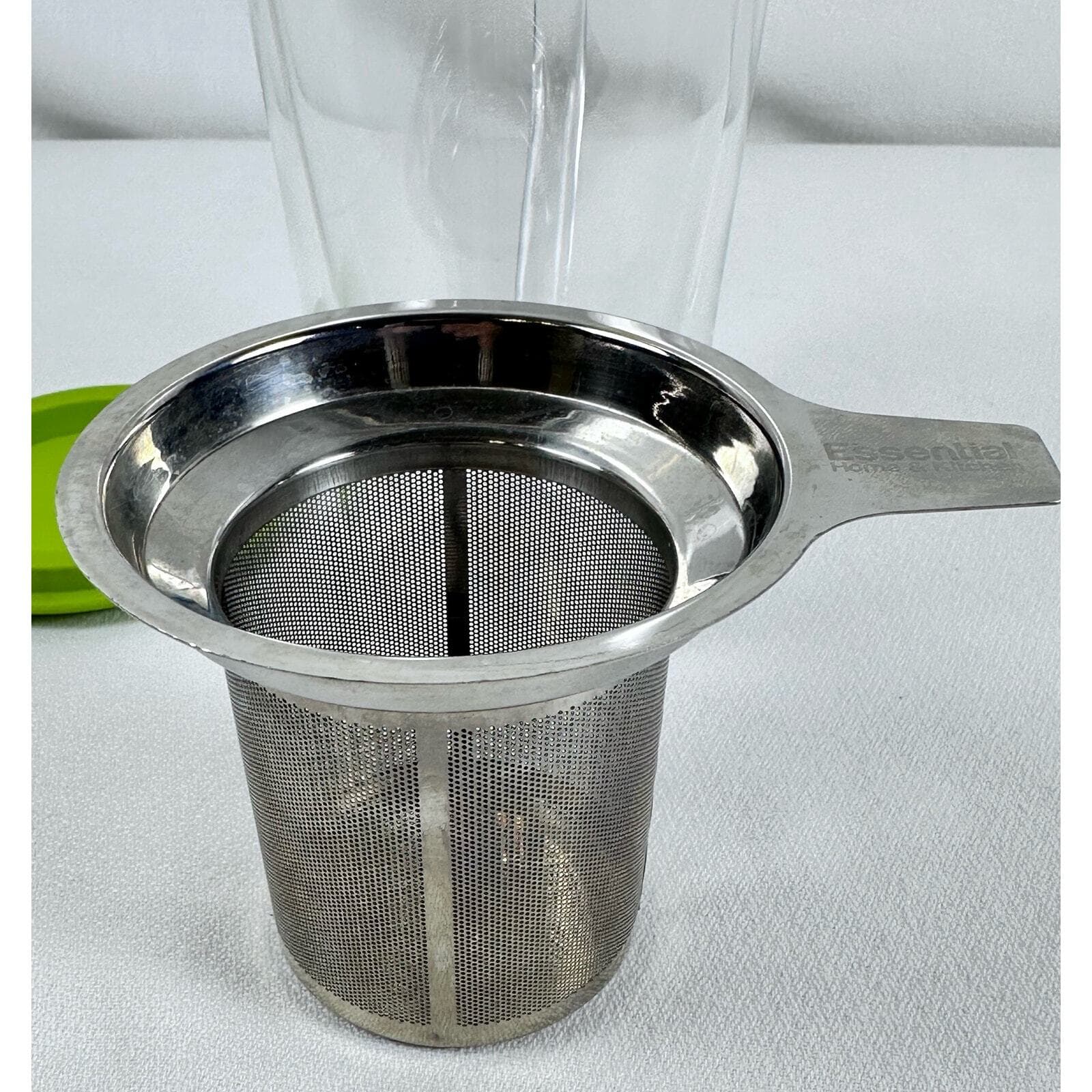 Essential Home & Kitchen Insulated Double Glass Tea Mug with Infuser & Lid VG - Thumbnail 7