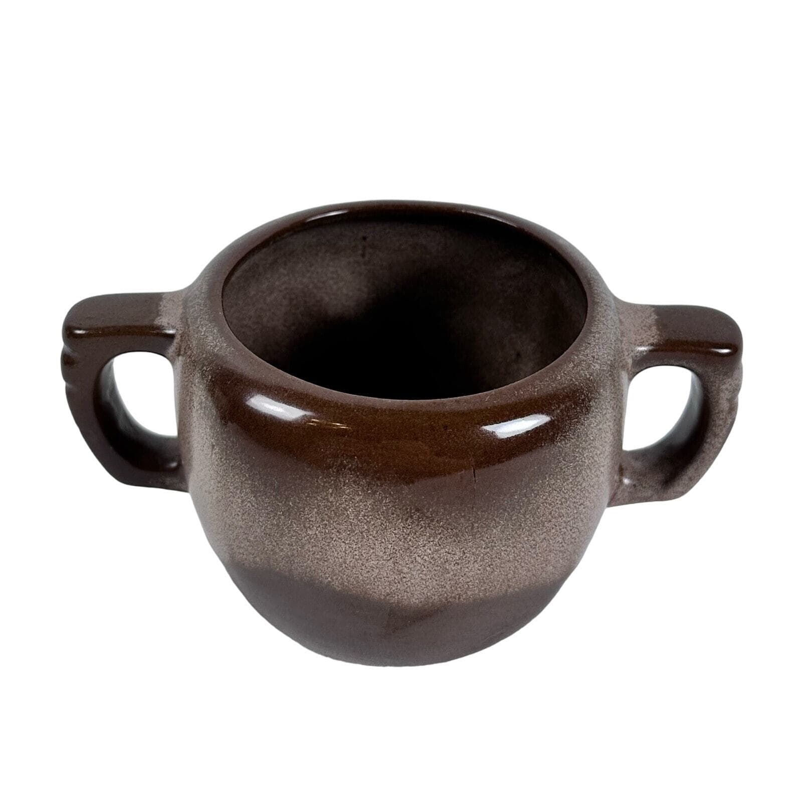 Frankoma 5B Plainaman Brown Satin Sugar Bowl very good condition no lid - Thumbnail 5