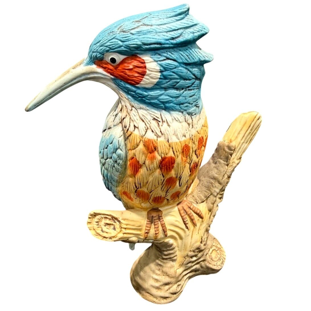 Vintage Royal Meridian Noritake 6" Kingfisher Bird Figurine Bisque Porcelain