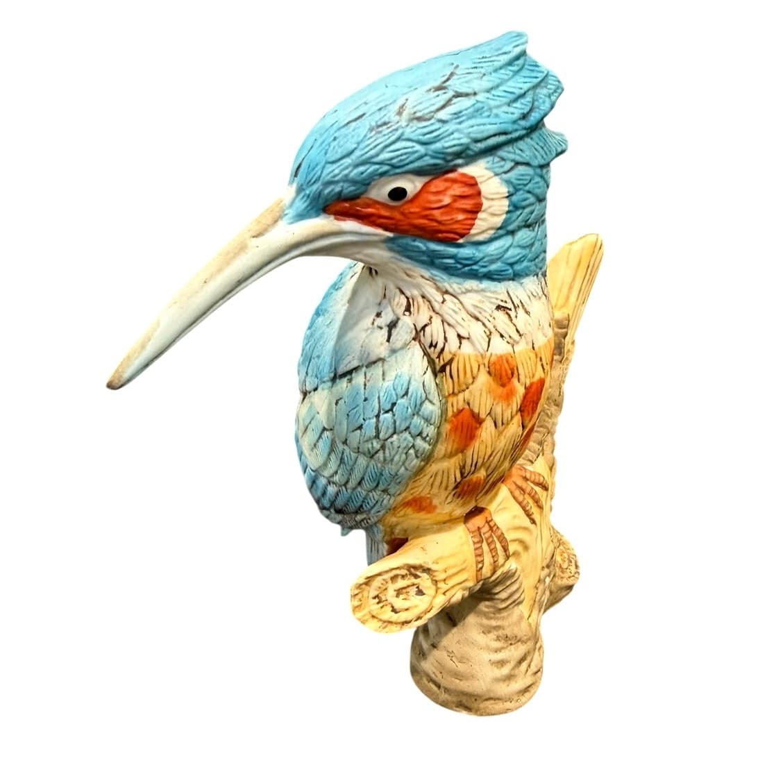 Vintage Royal Meridian Noritake 6" Kingfisher Bird Figurine Bisque Porcelain - Thumbnail 3