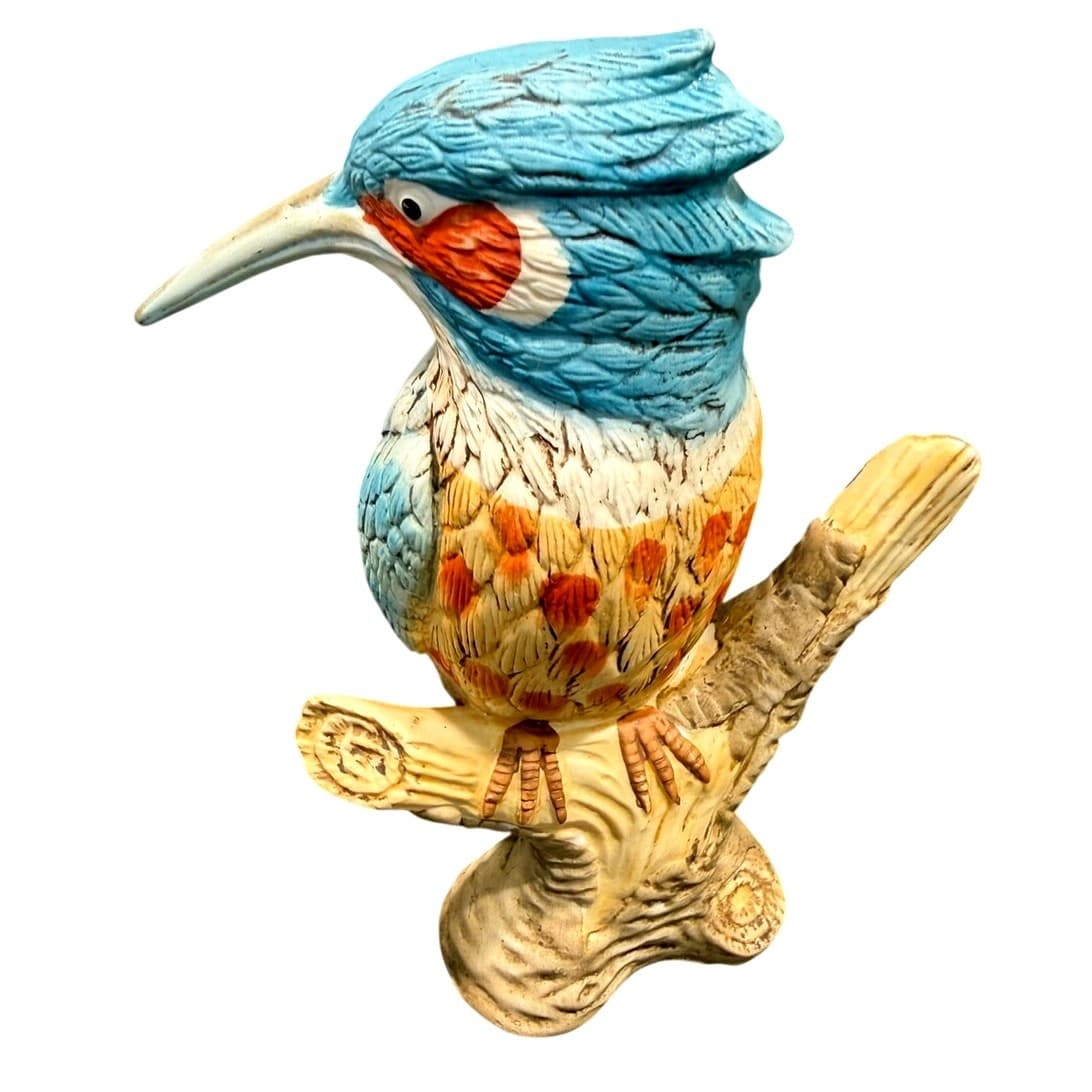 Vintage Royal Meridian Noritake 6" Kingfisher Bird Figurine Bisque Porcelain - Thumbnail 5