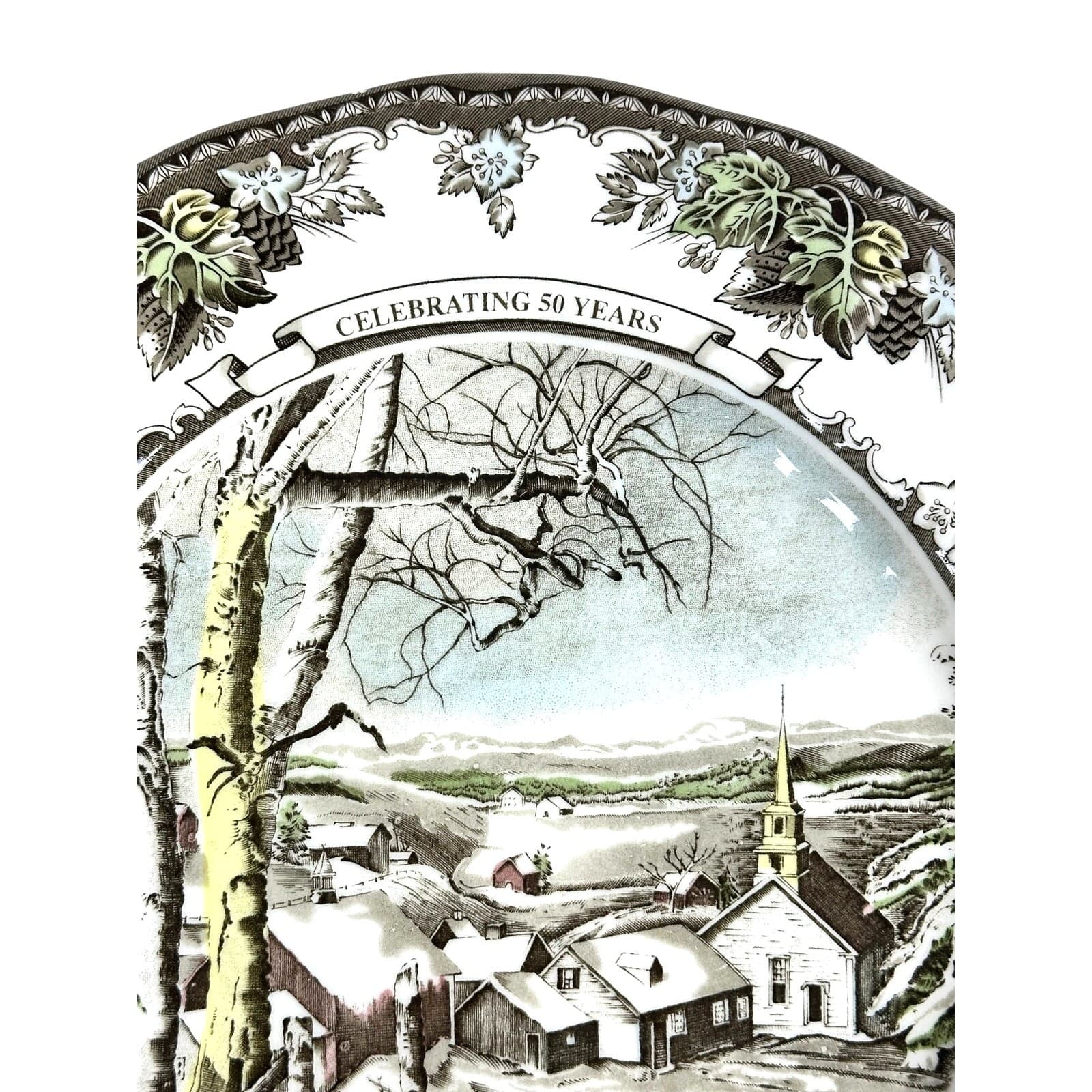 Johnson Bros Friendly Village England Vintage 50th Anniversary Limited Ed. Plate - Thumbnail 4