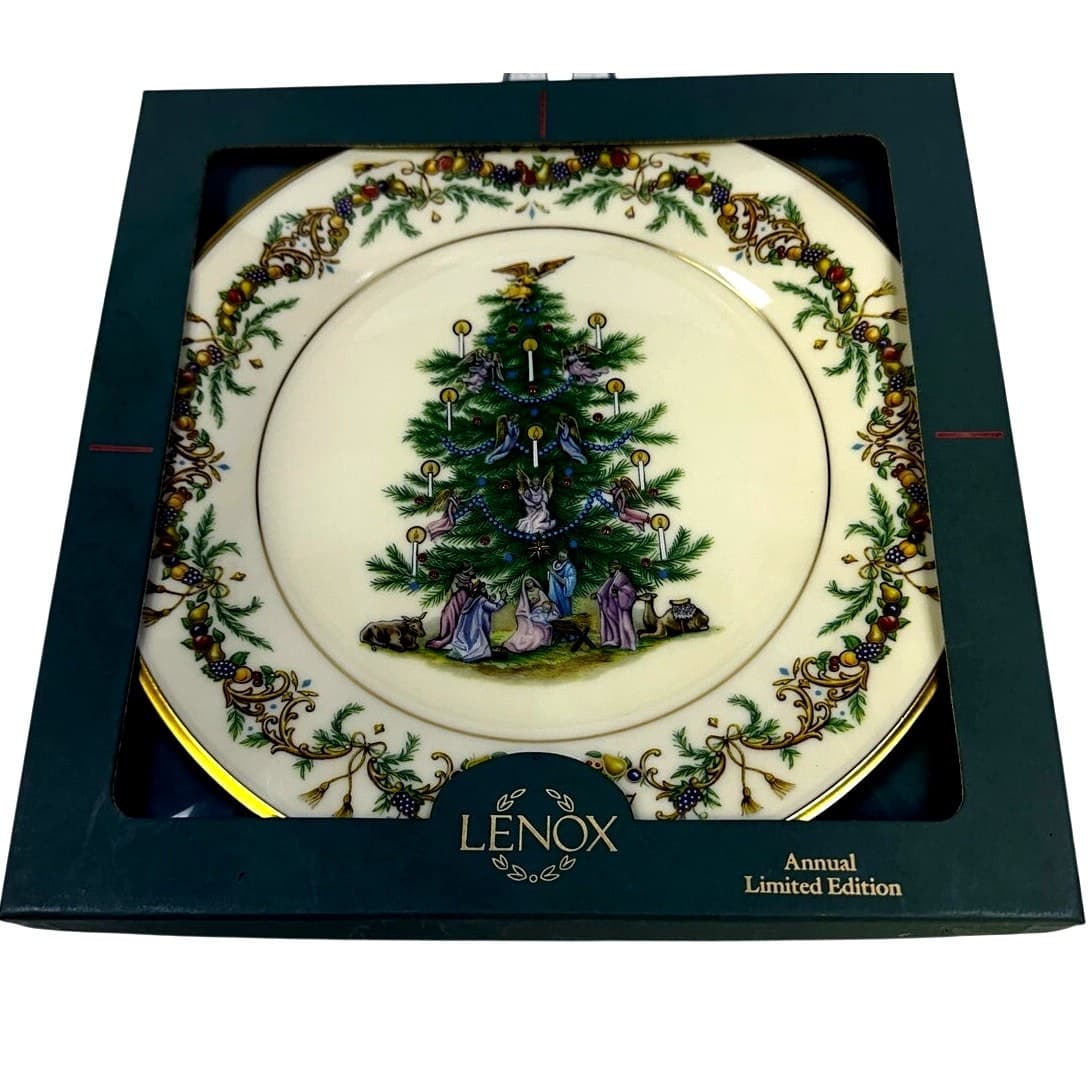 LENOX Christmas Trees Around the World 10.75" Plate ITALY 1997-Original Box Rare - Thumbnail 4
